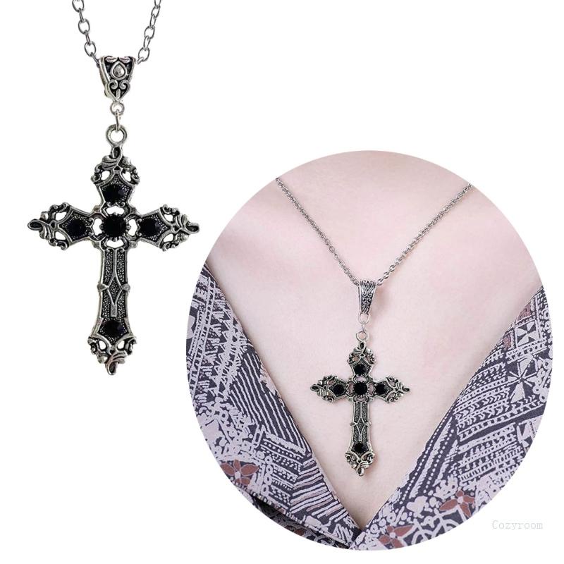 Crazy Vintage Baroque Christian Cross Necklace for Women Men Silver ...