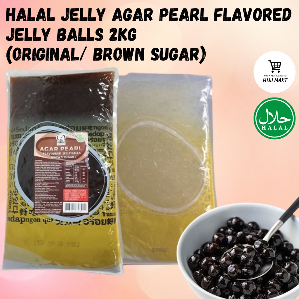 Halal Jelly Agar Pearl Flavored Jelly Balls (Original/ Brown Sugar) 2KG