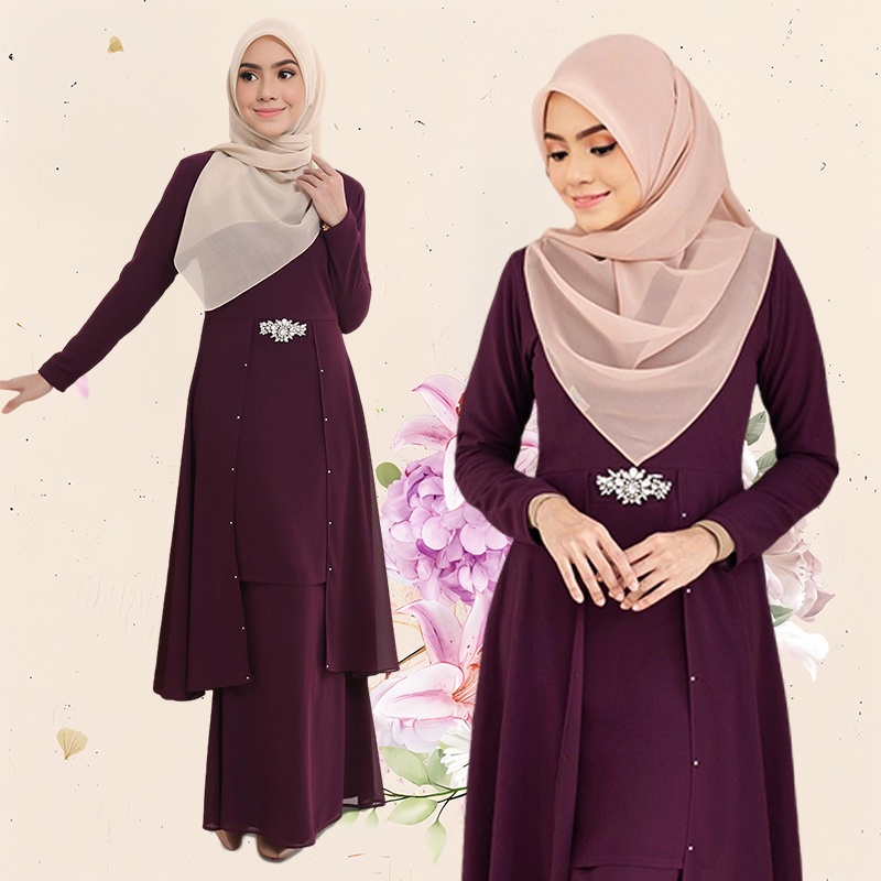 Baju Kurung Chiffon Lubah Moden Muslimah Citrakirana Muslim Set Jubah ...