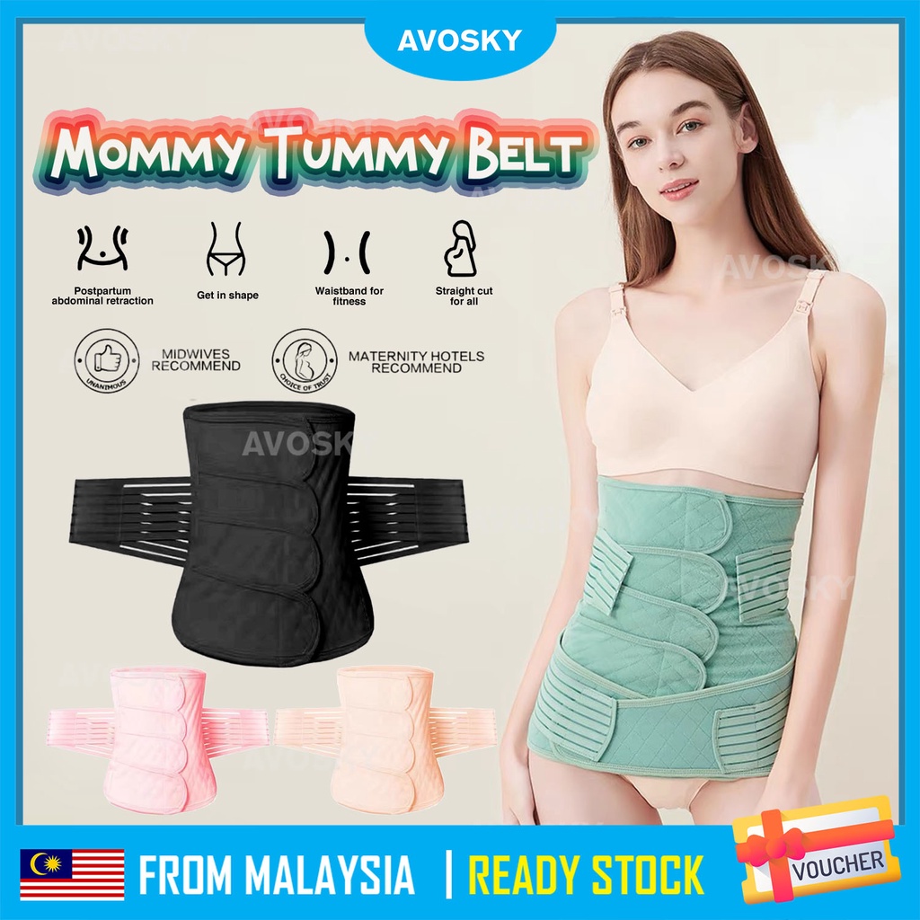AVOSKY Mommy Tummy Belt Abdominal Binder Postpartum Belt Bengkung Corset Belly Binding Maternity