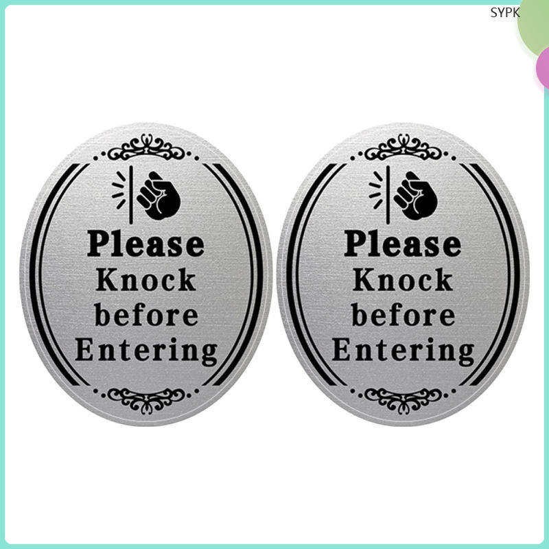 Please Knock Before Entering Plate Door Sign: 2pcs Please Knock Sign ...