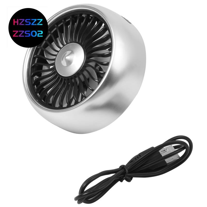 3 Speed Adjustment Usb Car Fan 5V Electric Car Fan Colorful Light ...