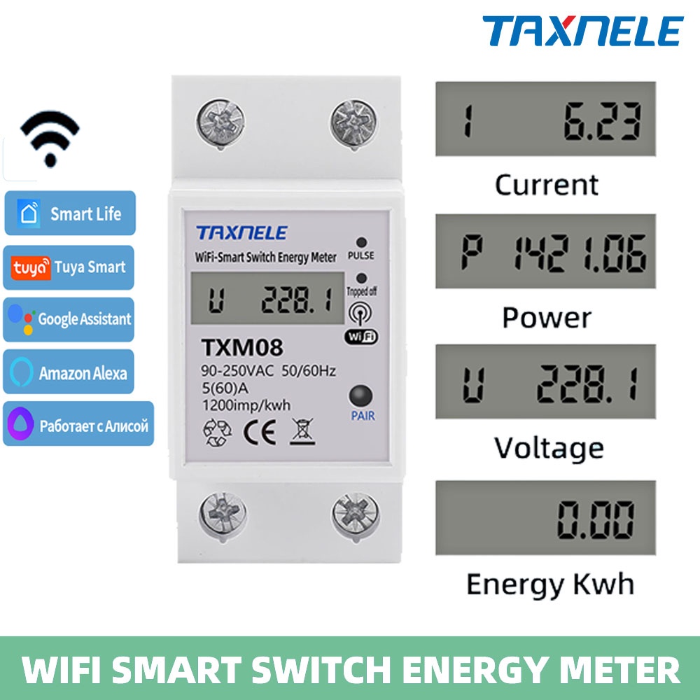 Buy Sart Hoe Energy onitor 65A Single Phase Gateway Tuya Din Rail