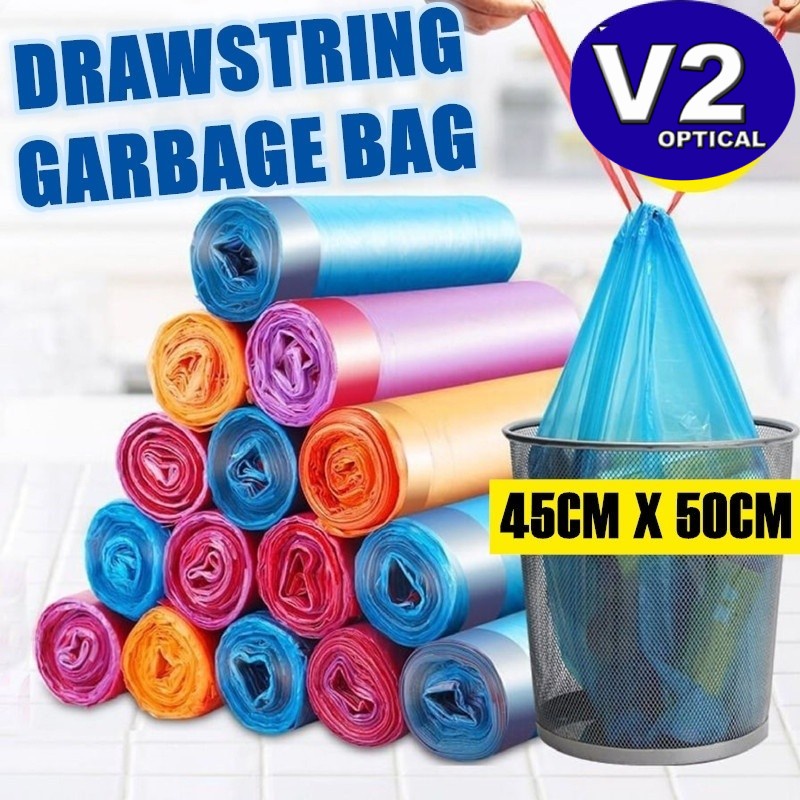 Automatic Closing Tie On Garbage Bag Bags With Rope Easy Pull 45cmx50cm