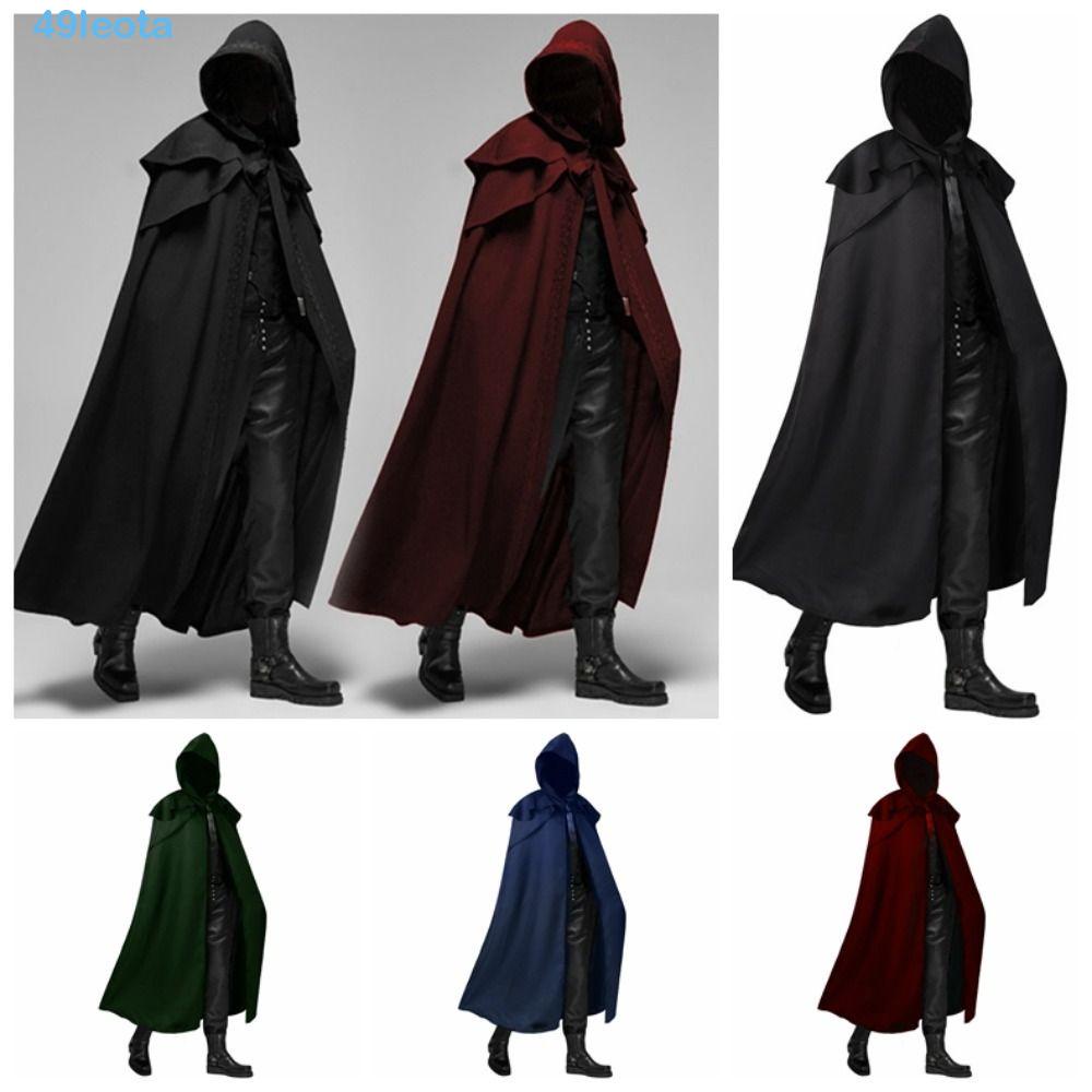 LEOTA Knight Pirate Prince Cloak, Coat Retro Halloween Hooded Cloak ...