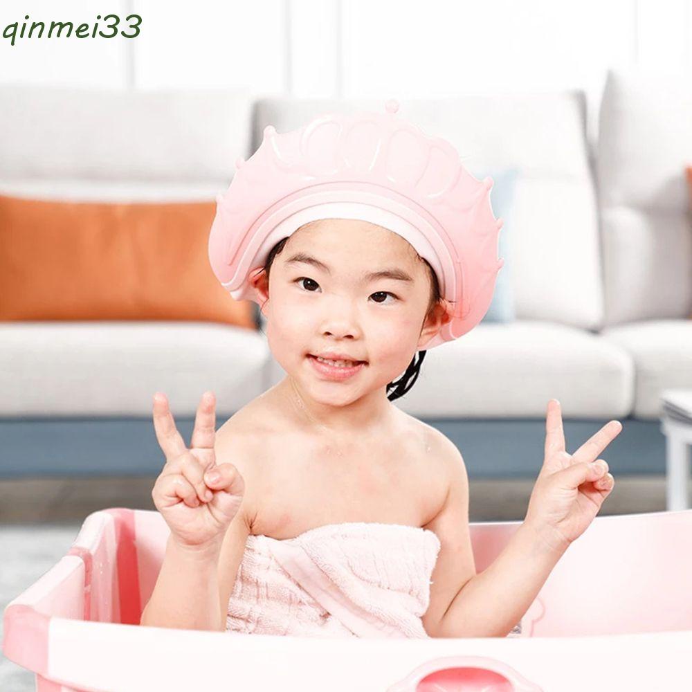 QINMEI Baby Shampoo Cap Adjustable Soft Ear&Eye Protection Shower Cap