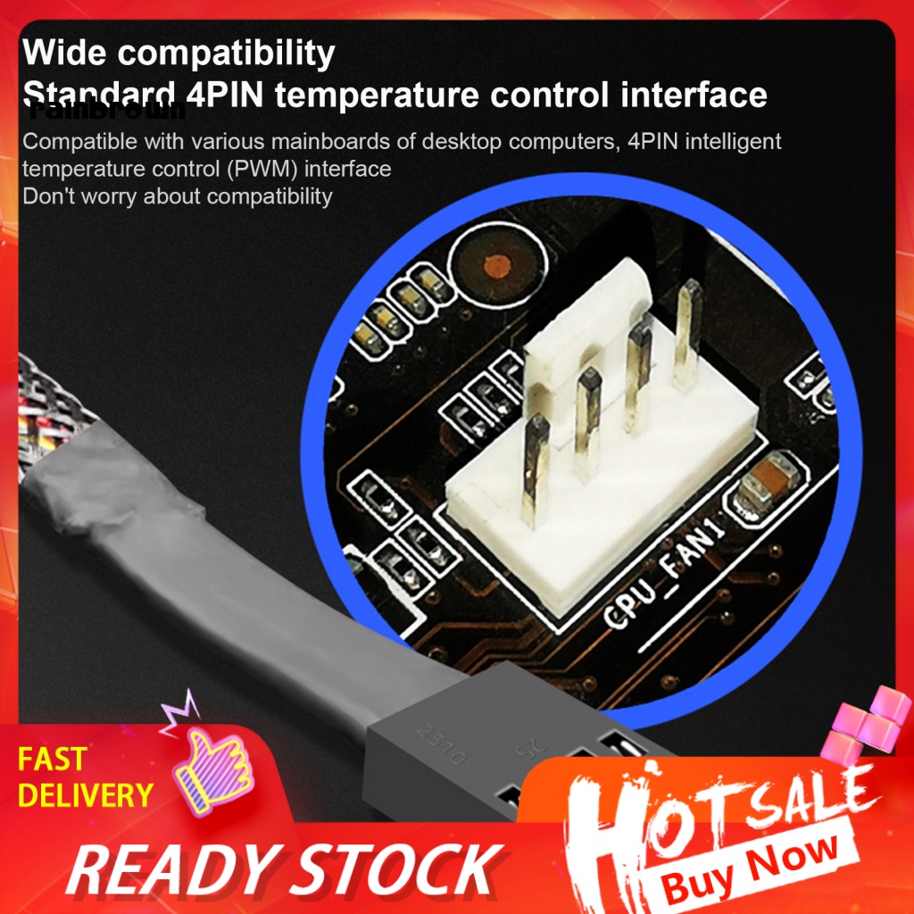 COOLMOON F5 PWM Fan Splitter 4 Pin 1 to 5 Wide Compatibility 335cm