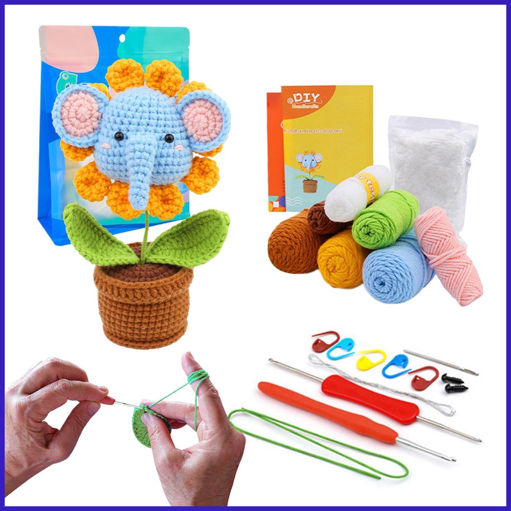 Crochet Stuffed Animal Kit Beginner Crochet Kit with Easy Peasy Yarn