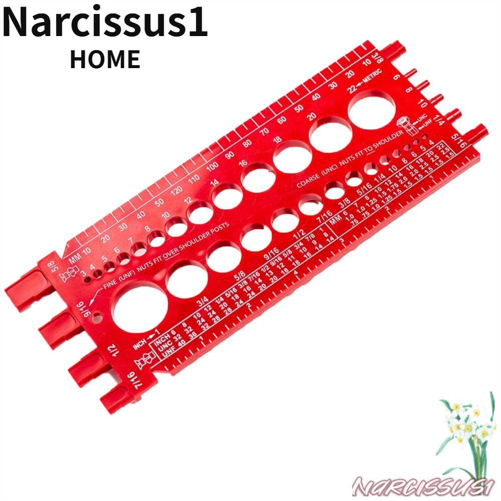 NARCISSUS Thread Tester, Red Inch & Metric Bolt Nut Thread Checker