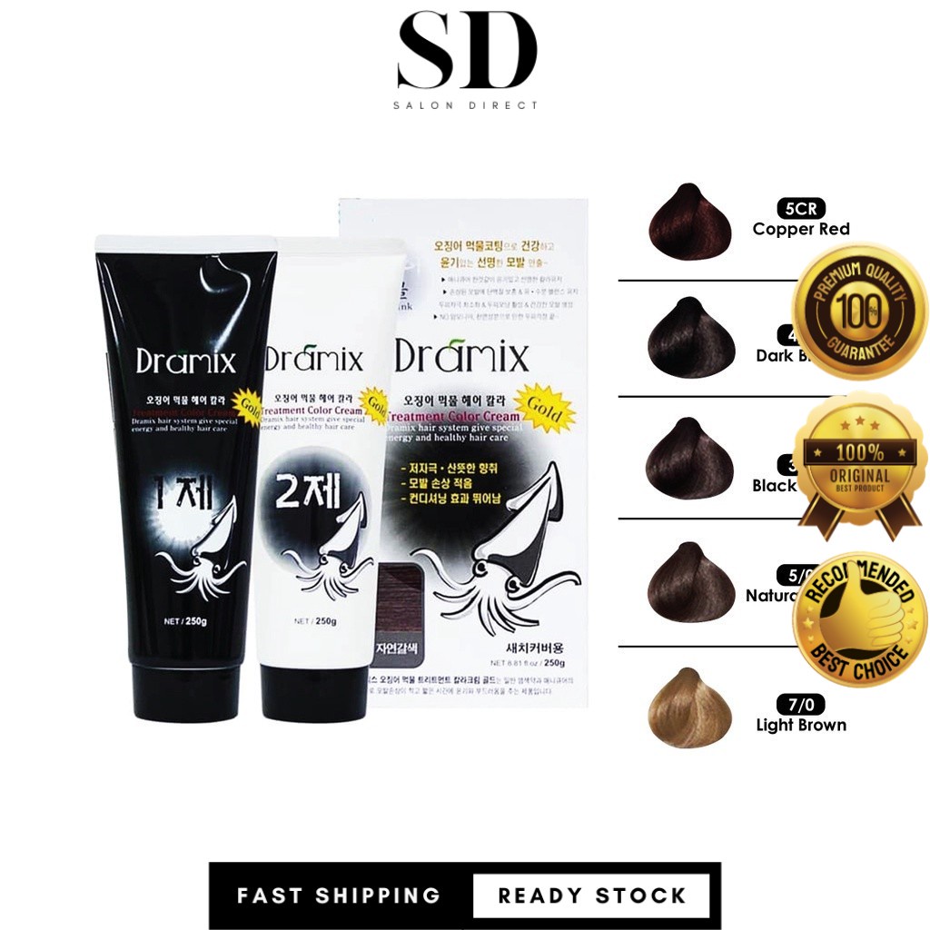 DRAMIX Squid Ink Hair Colour Treatment Cream - 2 x 250G (SD) | Shopee ...
