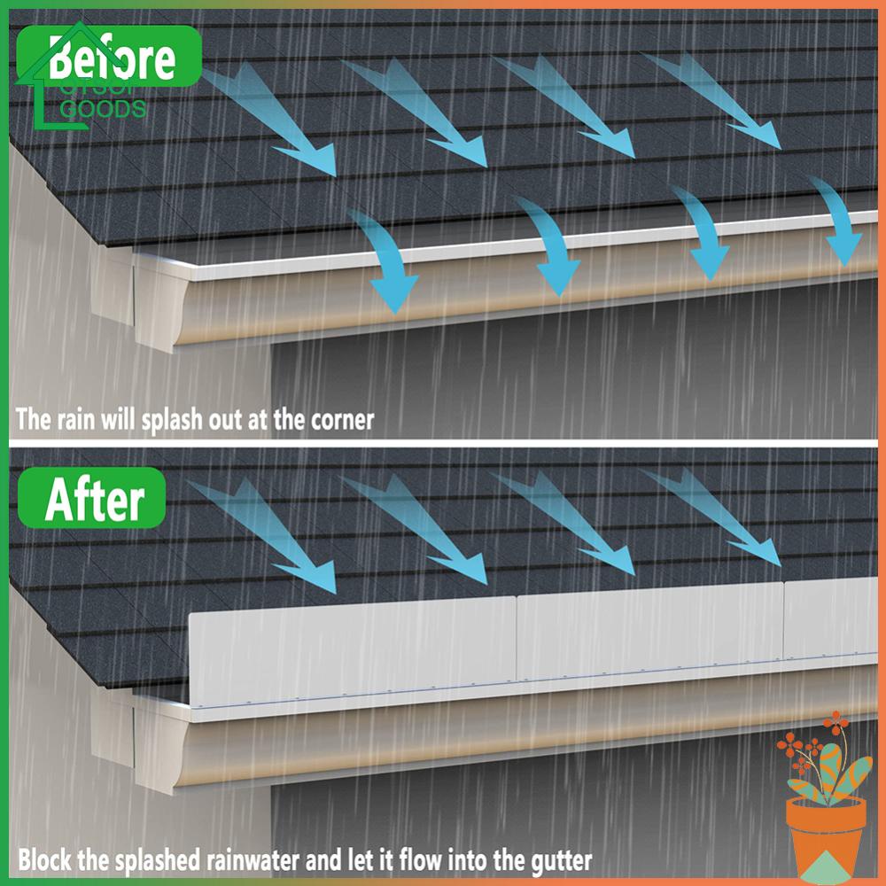 lotsofgoods 4pcs Gutter Valley Splash Guard Aluminum Rainwater Valley