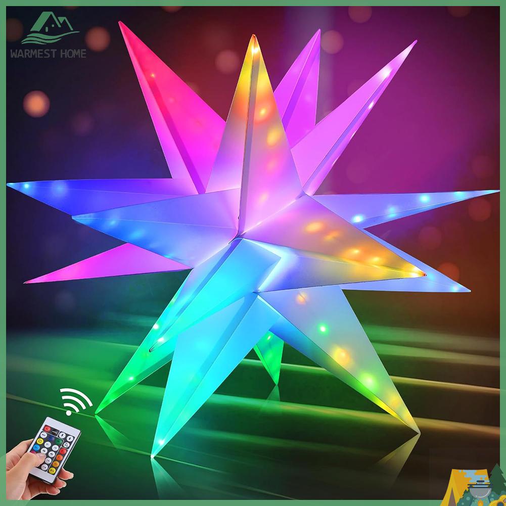 {Warm} LED Christmas Star Tree Topper 25/40/50/60CM Lighted Star Christmas
