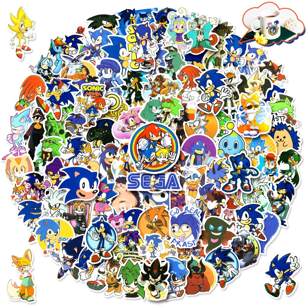 100/50PCS Anime Sonic Waterproof Graffiti Stickers For Helmet Bicycle ...
