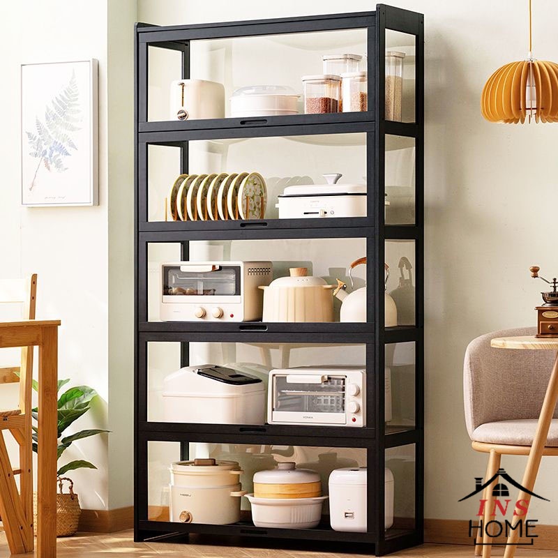 Black L70/90cm Multi-functioal Display Cabinet Acrylic Display Rack ...