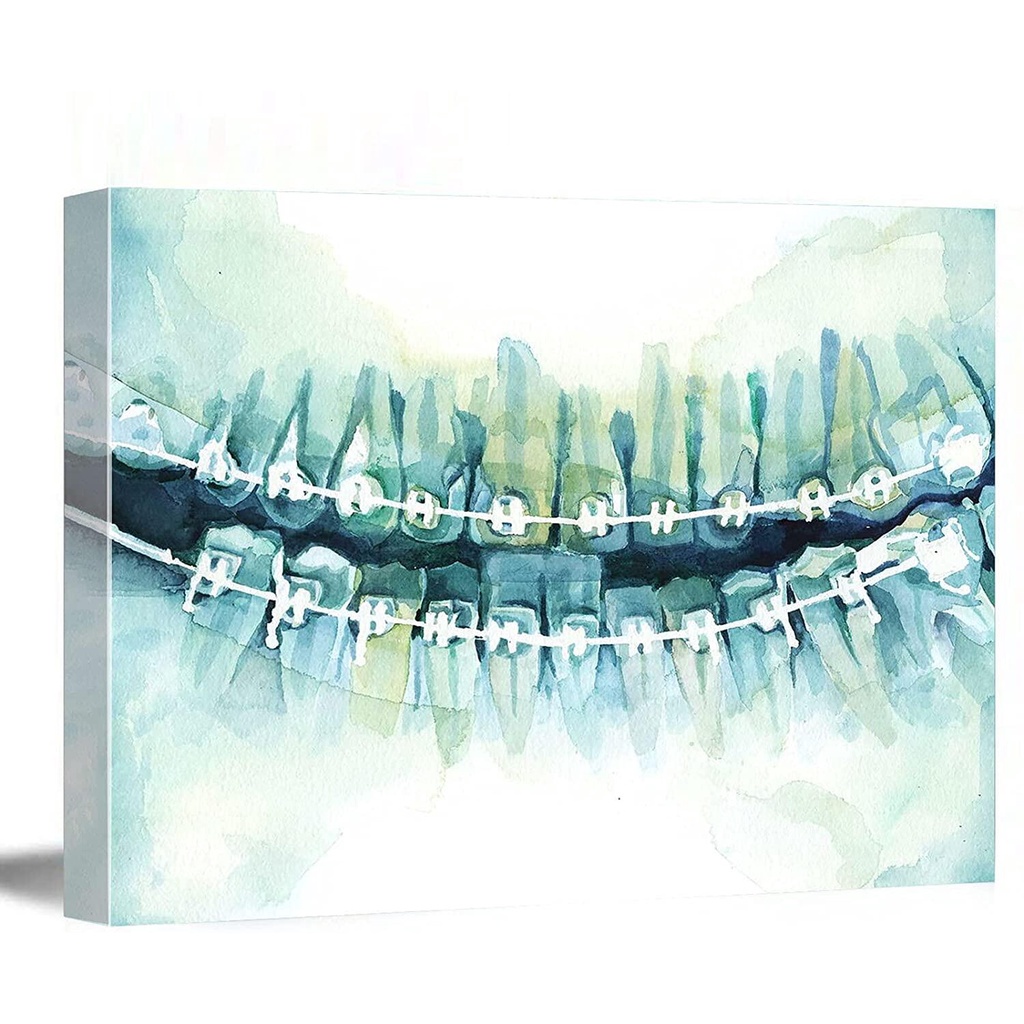 Canvas Wall Art Braces Watercolor Print Braces Art Teeth Art Dental Art ...