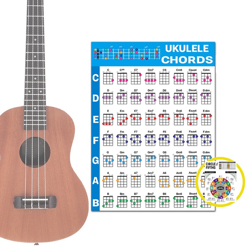 Ukulele Chord Educational Reference Guide for Beginners Art Film Print ...