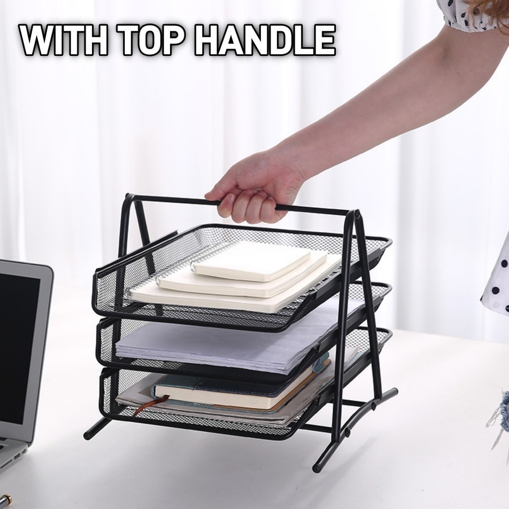2/3/4 Tier Document Tray Metal File Letter Collection Paper Holder Book ...