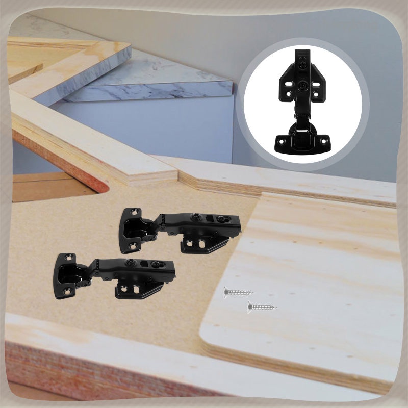 2 Pcs Switch Hinge Kitchen Black Hinges Pivot Glass Doors Medium Size Hidden