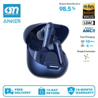 Soundcore Liberty 4 NC Wireless Earbuds (Renewed) - 98.5% Noise Cancelling, 50H Battery, Hi-Res Sound