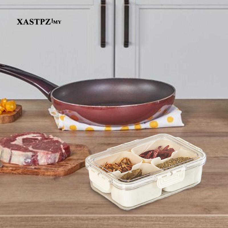 [XastpzbaMY] 4 Compartments Snack Tray Serving Platter Stackable