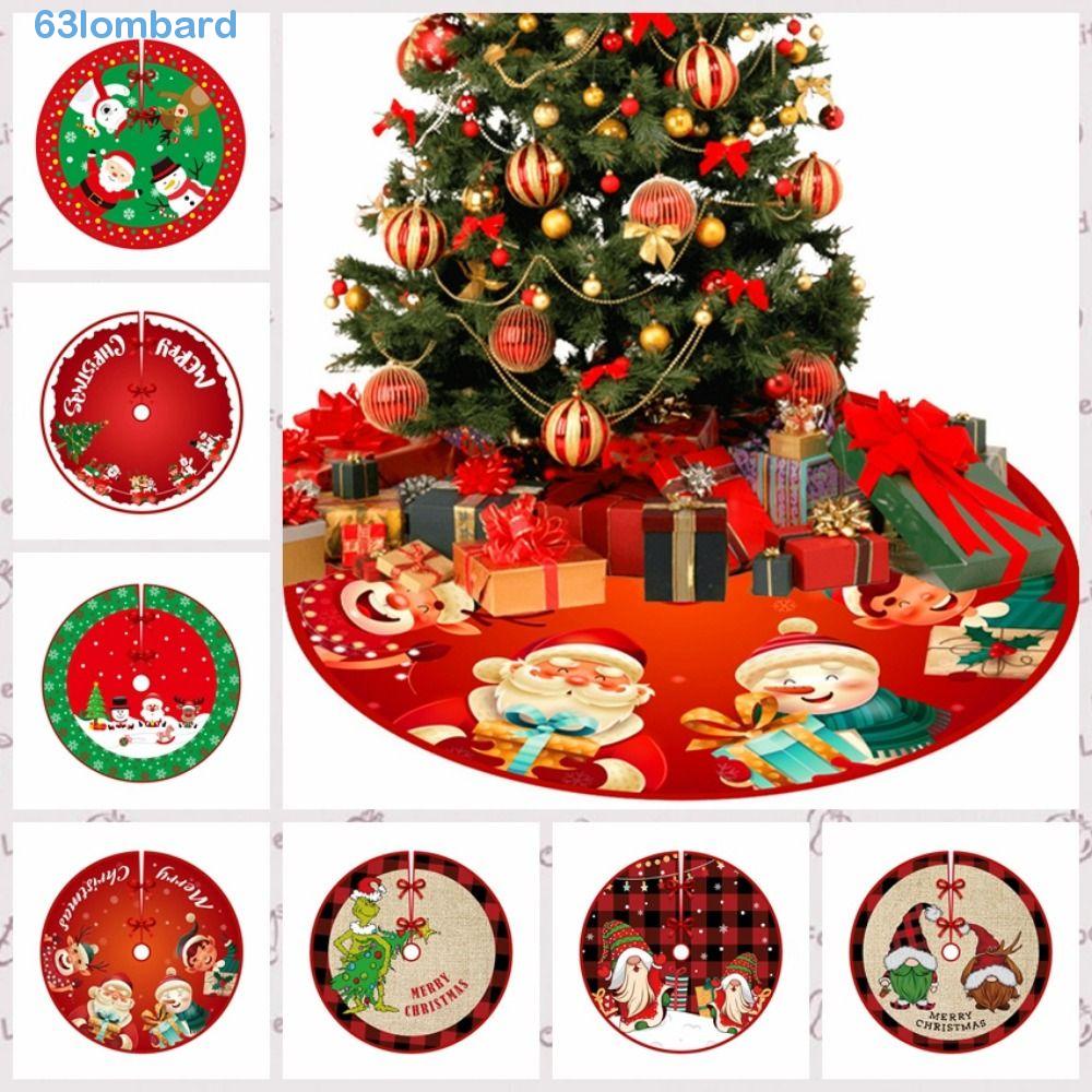 LOMBARD Santa Claus Xmas Tree Bottom, Foldable Decorative Christmas Tree Skirt, Christmas Tree
