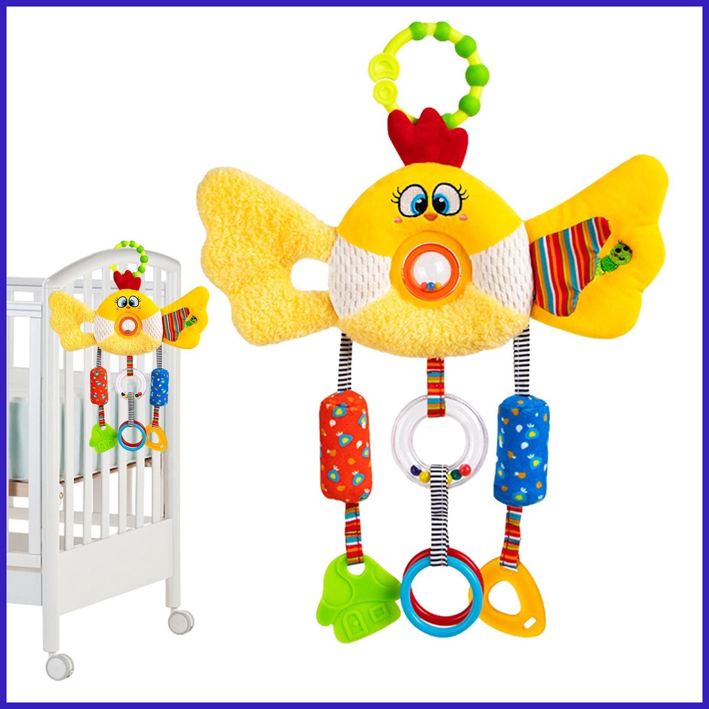 Car Seat Activity Toy Cartoon Car Seat Stroller Toy Interactive Plush