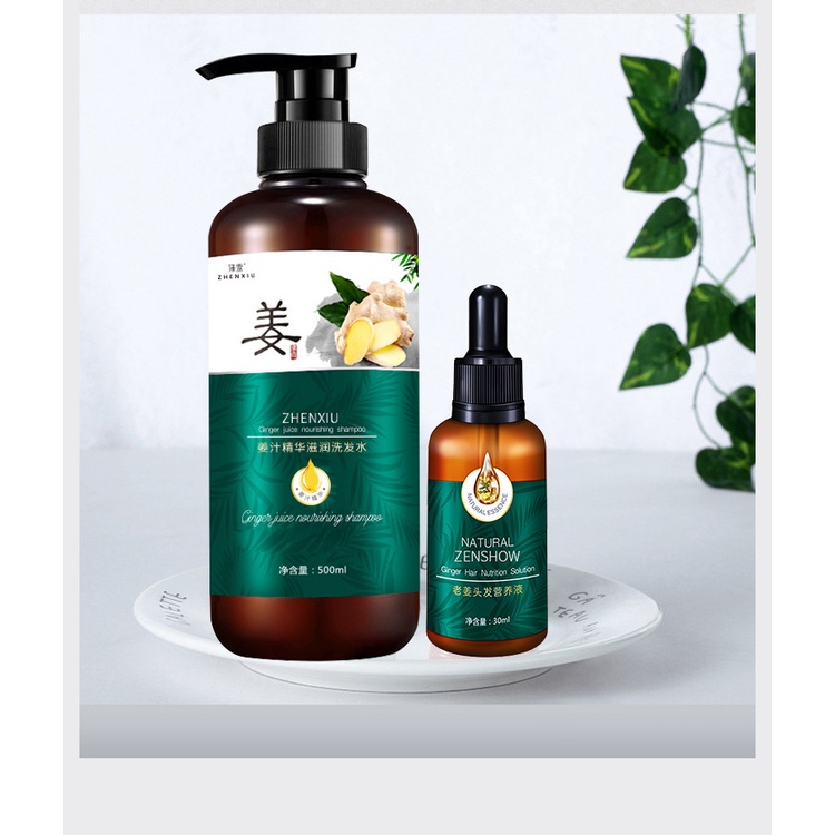 ZHENXIU Natural Ginger Juice Hair Regrowth Shampoo 500ml, Antihair