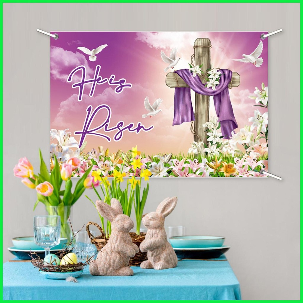 He Is Risen Banner He Is Risen Large Banner 120x80cm Spring Wall ...