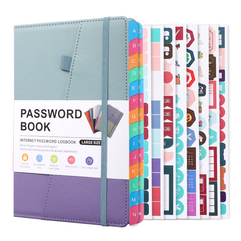 A5 with Letter Label Password Book for Computer and Website Login ...