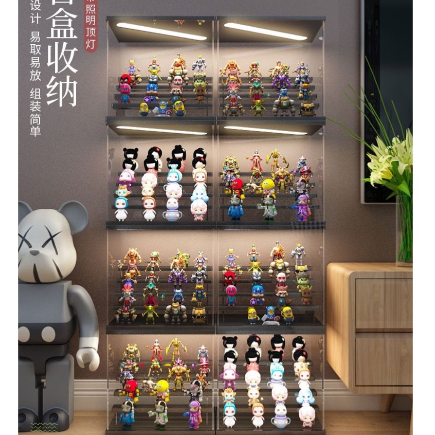 Blind box with light storage display rack acrylic hand display box ...