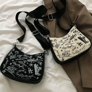 Women's Cartoon Graffiti Bear Printed Leather Shoulder Bag