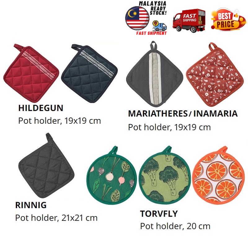 MINIKEA Hot Pot Holder . Insulated Potholder . Heat Resistant Quilted