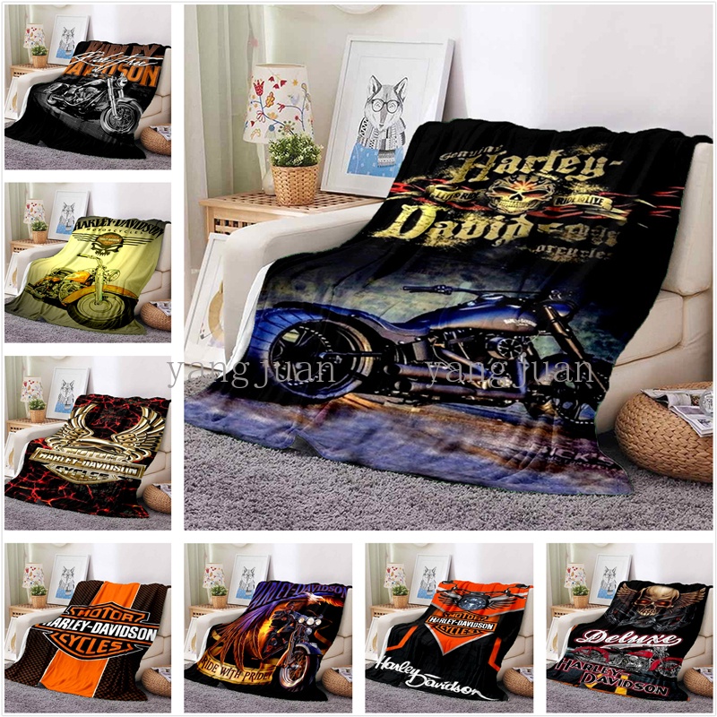Harley motorcycle blanket logo blanket soft thin blanket gift sofa bed