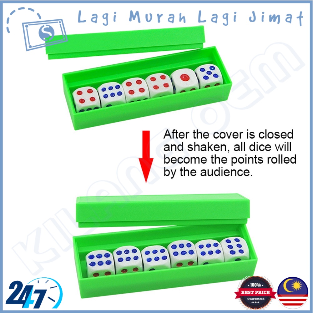Kotak Nombor Ramalan Permainan Six Dice Tapping Loaded Dice Roll