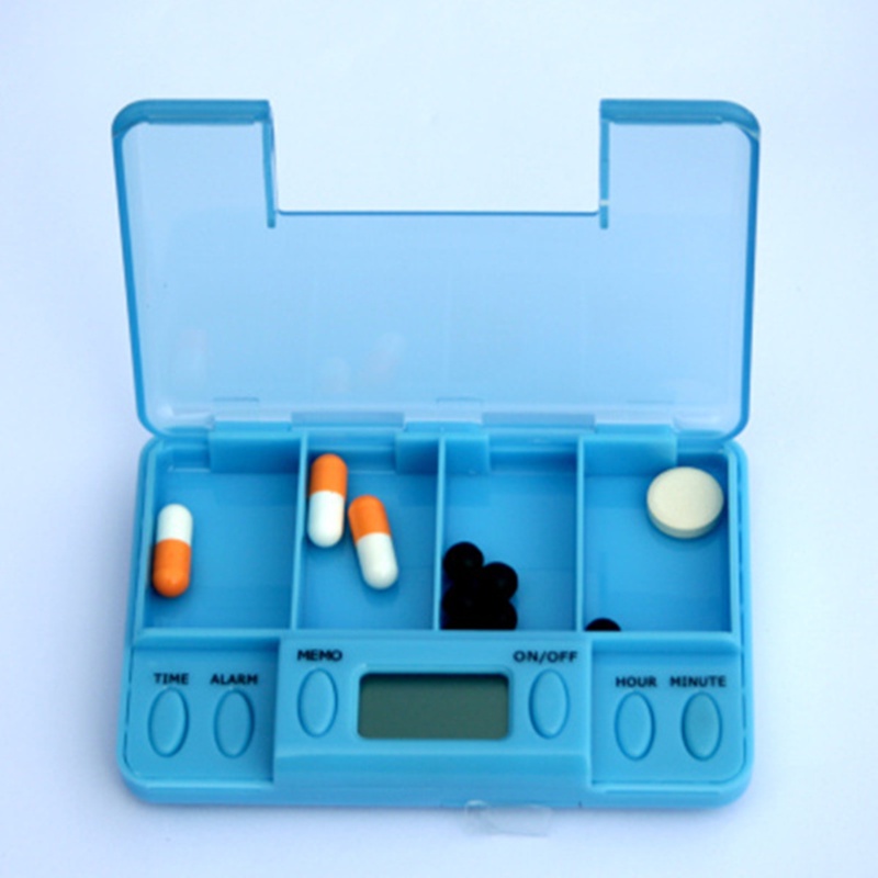 4 Grid Intelligent Plastic Storage Box Electronic Timing Reminder ...