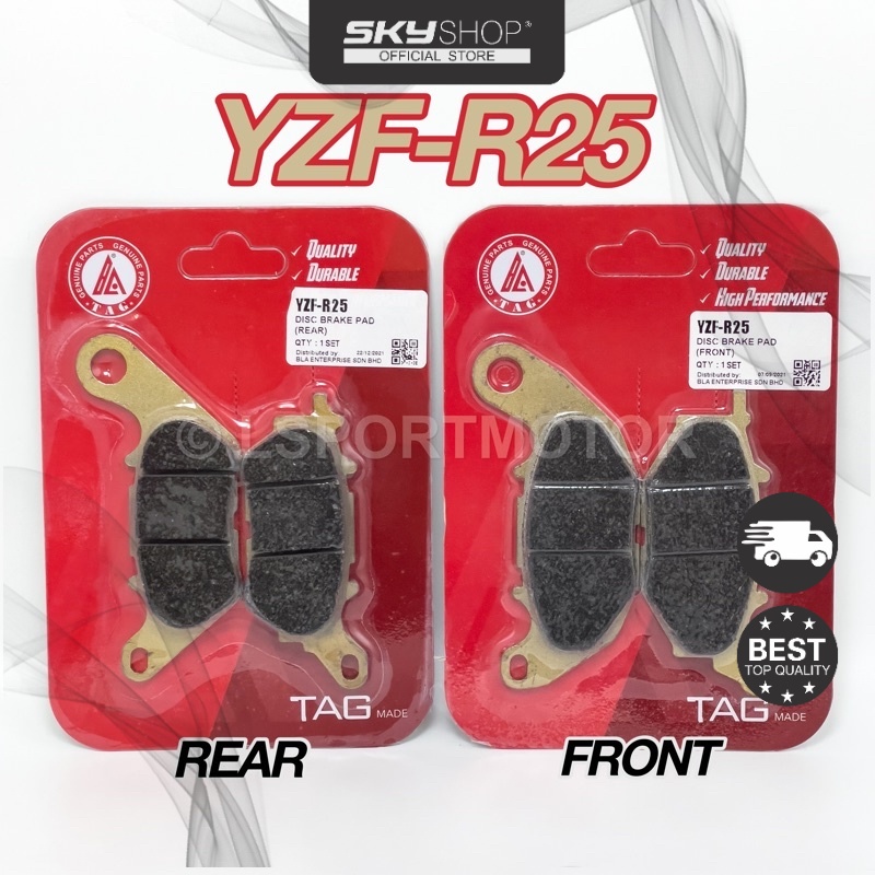 YAMAHA R25 YZF-R25 DISC BRAKE PAD (FRONT/REAR) CALIPER BRAKE PAD LINING ...