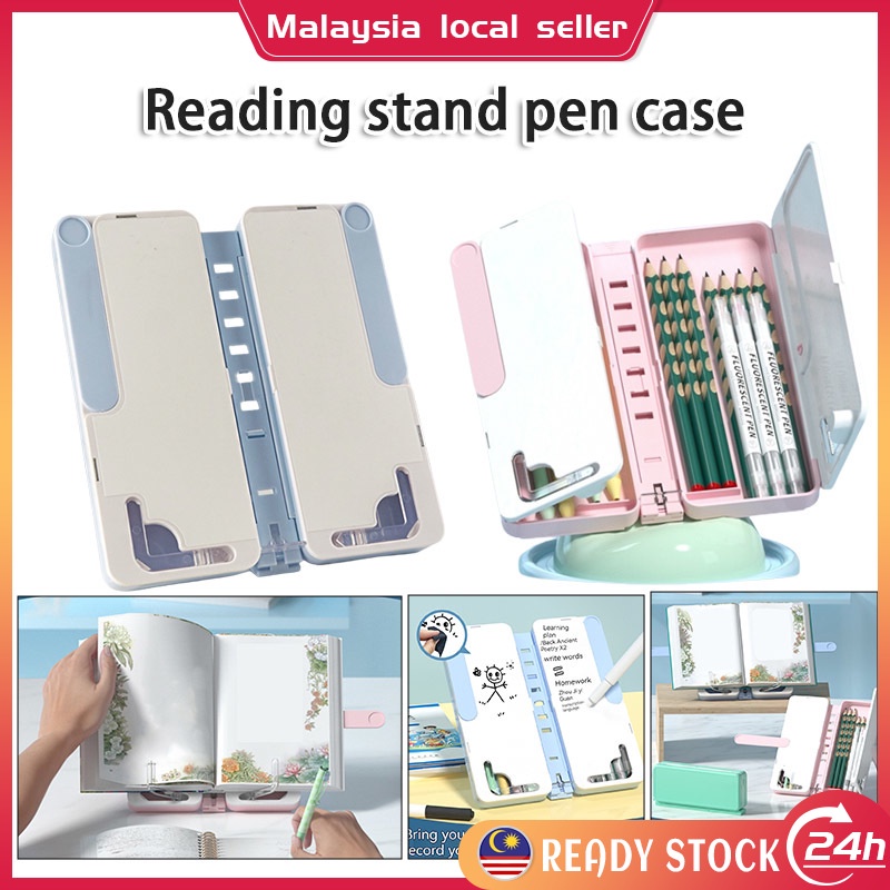 Foldable Reading Bookshelf Dual-Use Pencil Case Pencil Box Reading Book ...
