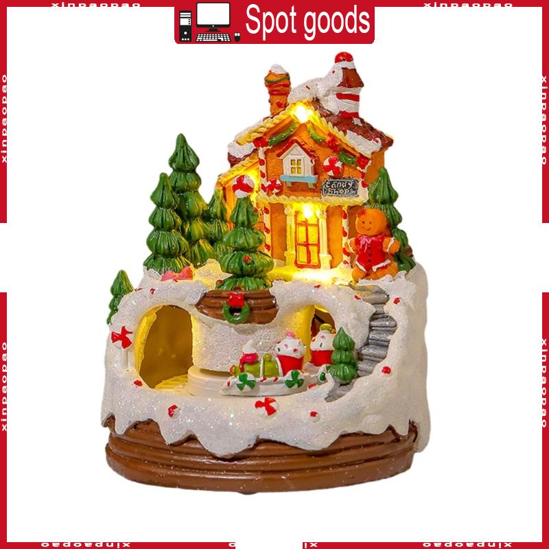 XI Christmas Light up Snow House Ornament 2024 New Year Kid Glowing