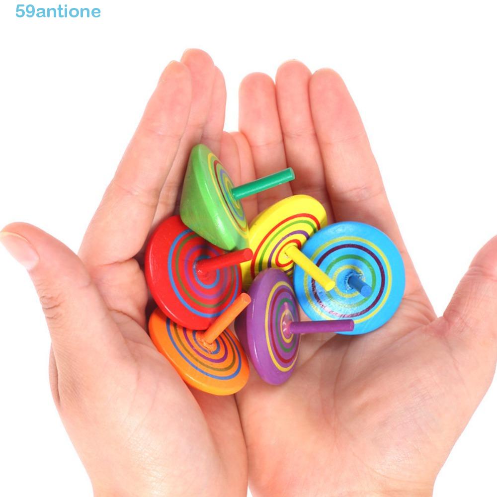 ANTIONE Woode Spinning Top Toy For Children Kindergarten Fun Relief