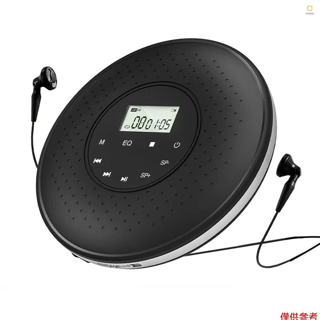 Portable CD Player with 3.5mm Wired Headphones Support TF Card MP3