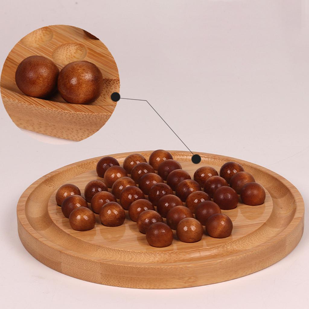 33 Chess Educational Wooden Solitaire Board Game Puzzle Game Marble ...