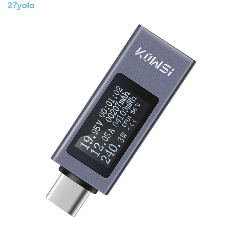 YOLO Type-C Tester, Type-C Digital Voltmeter Voltage Capacity Battery ...