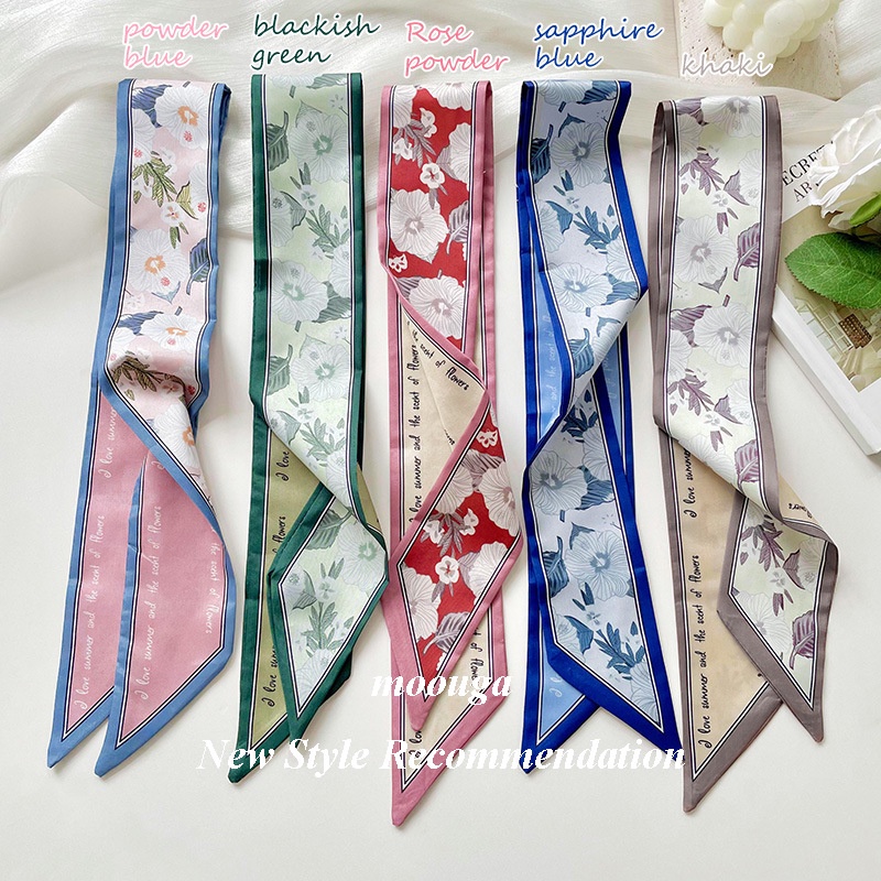 Moouga/narrow Long Strip Small Silk Scarf Female Korean Version All ...