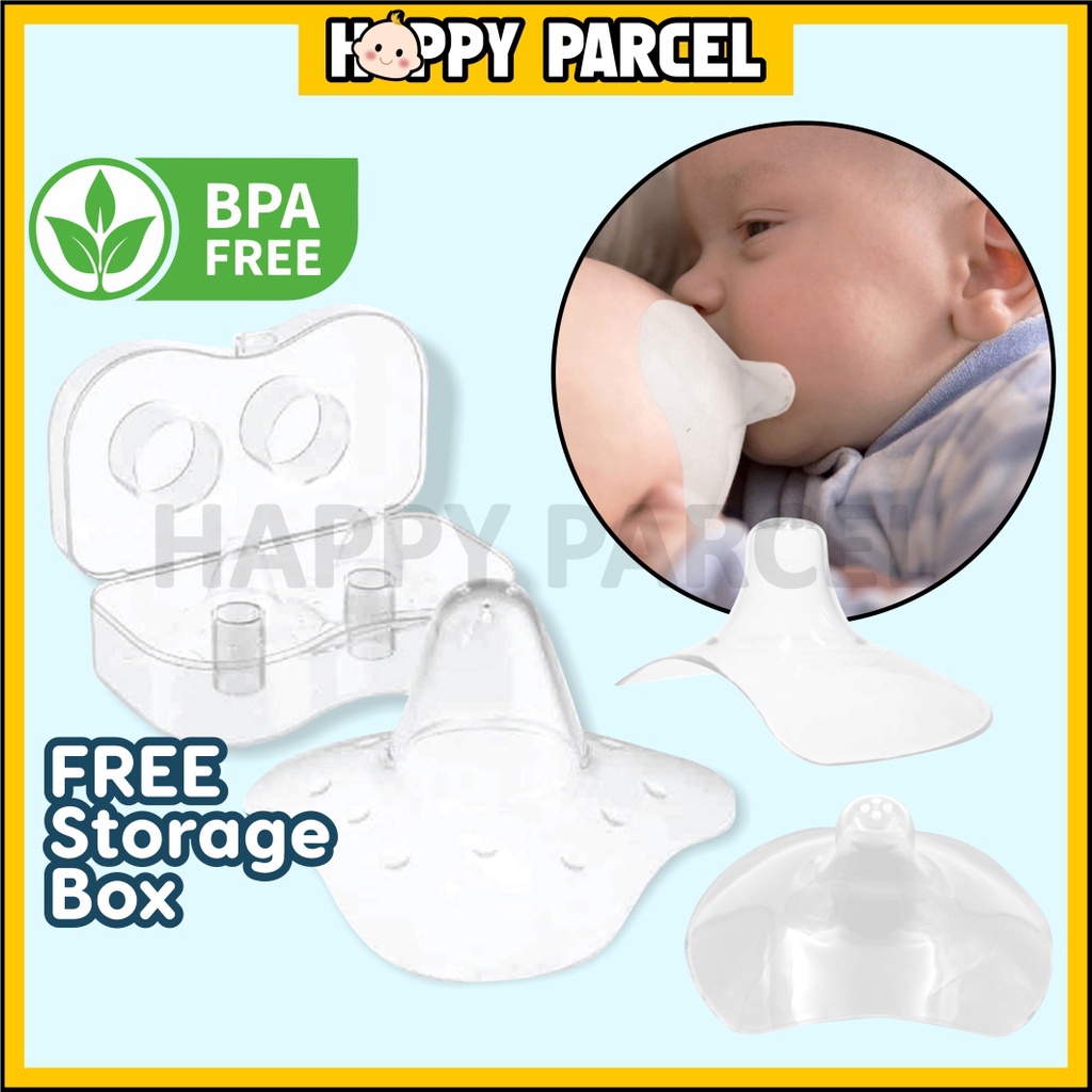 2Pcs Silicone Nipple Shield Breastfeeding Nipple Protector With Box