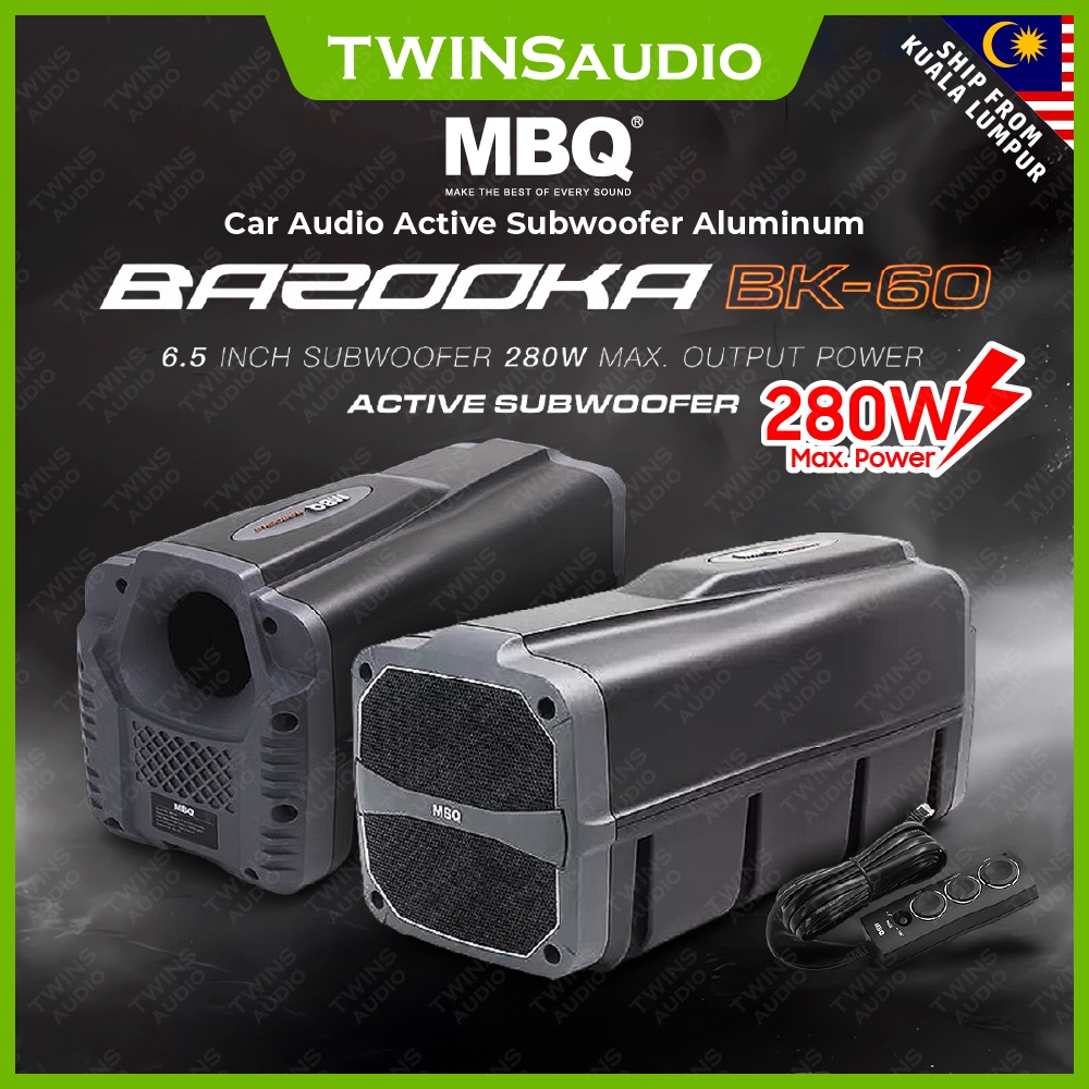 MBQ BK60 Bazooka Car Audio Active Subwoofer Aluminum Bass Tube Sub