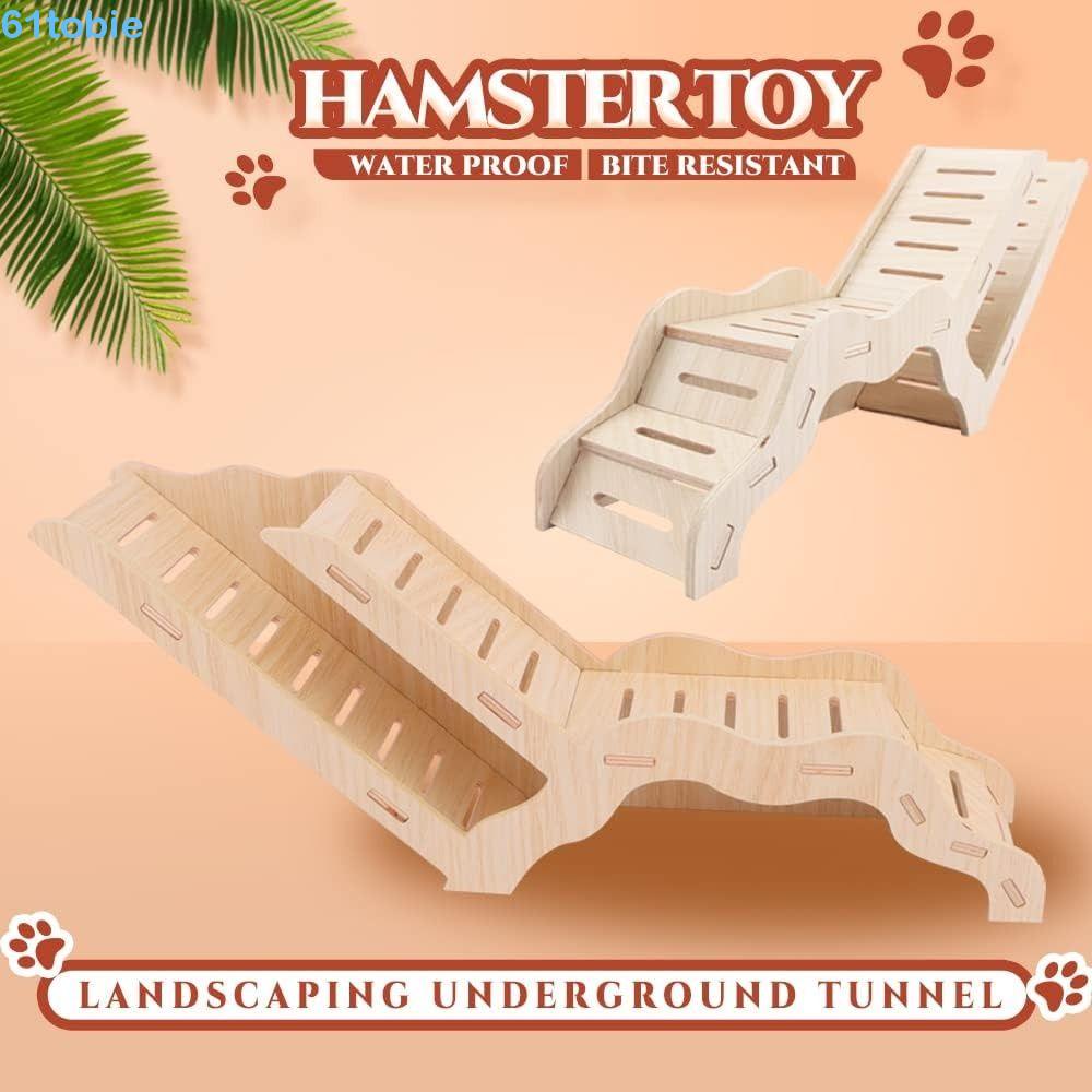TOBIE Hamsters Climbing Ladder, Exploring Wooden Hamster Wooden Tunnel