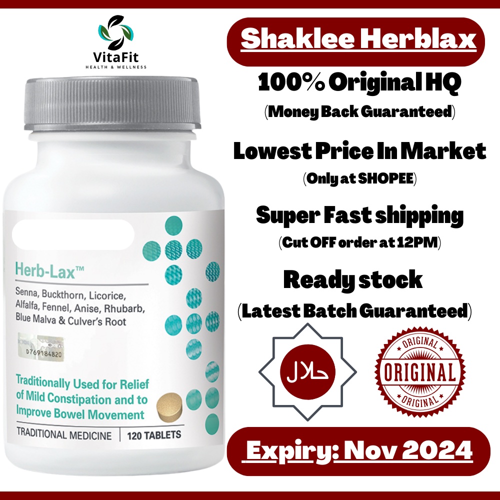 SHAKLEE 100 ORIGINAL HQ HerbLax Herblax 120 tablets Premium Weight