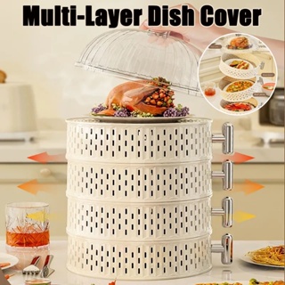 1layer square Premium Stackable Food Cover Tudung Saji Thermal Food Cover  Dining Table Leftovers Storage Household Winter Cover Dish Artifact Food  Thick Thermal Insulation