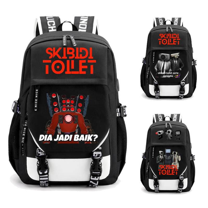 YG Skibidi Toilet Backpack for Men Student Large Capacity Waterproof