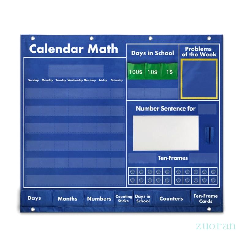 zuo Calendar Math Pocket Chart Math Counting Pocket Chart with 249 Full